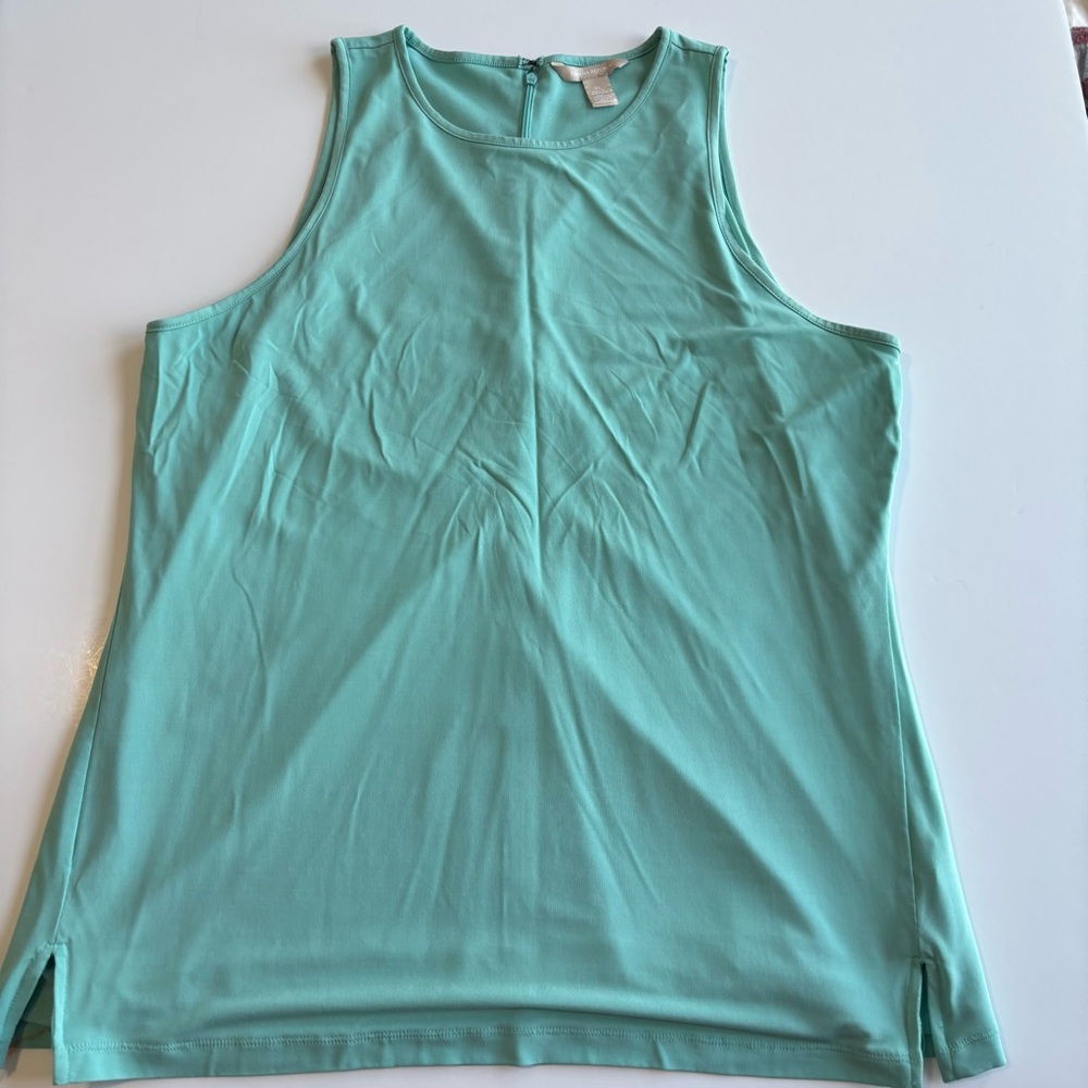 BN12 Banana Republic Aqua Sleeveless‎ Tank Top Thick Lined Women XL
